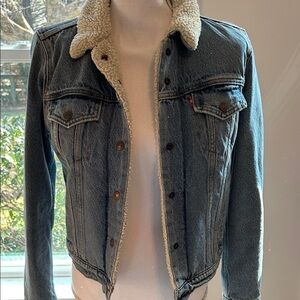 Levi's Blue Denim Jacket with Sherpa Collar